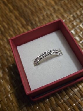 Adina Eden Silver Pavé Crystal Band Ring